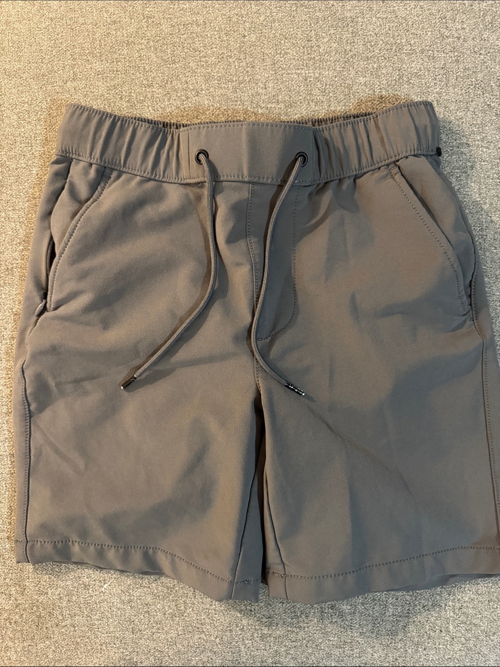 5/$15- Men's Gray Elastic-Waist Drawstring Shorts